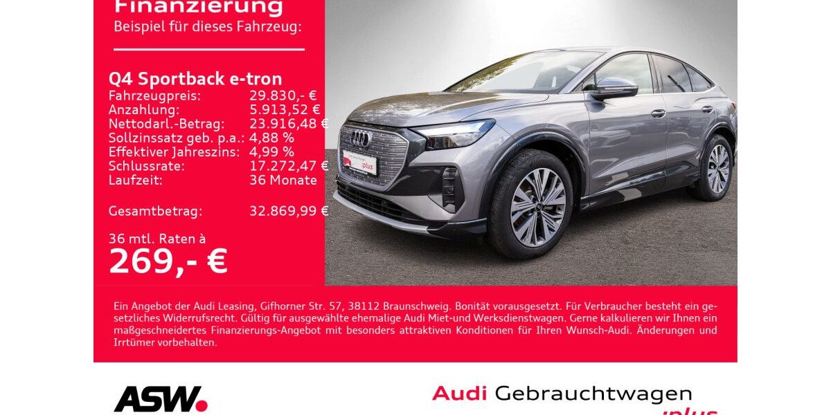 Audi Q4 e-tron 31.500 km 29.830 &euro; Heilbronn 74074