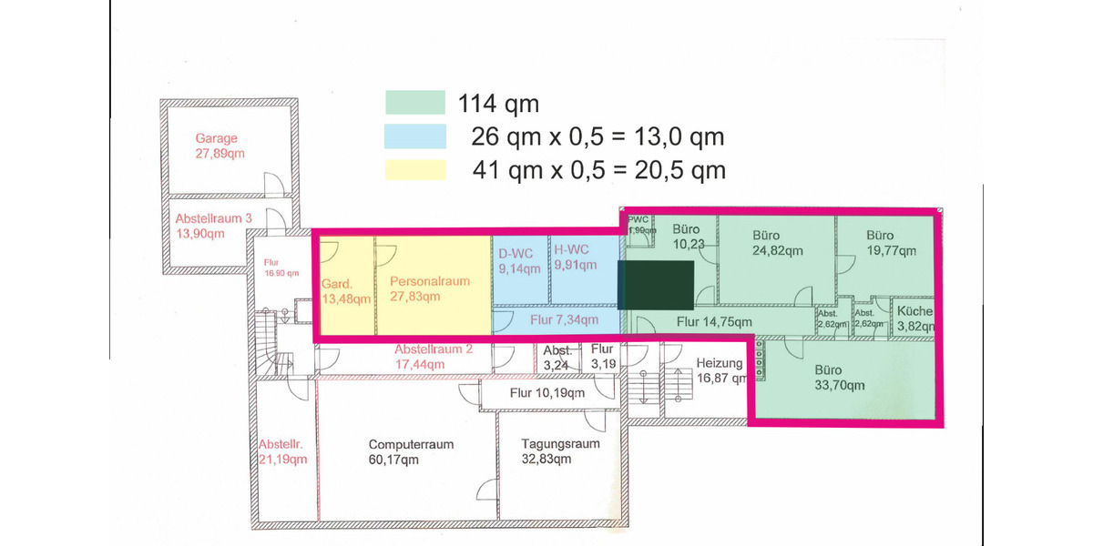 Büro-Praxisfläche zur Miete in Kues 6 zimmer