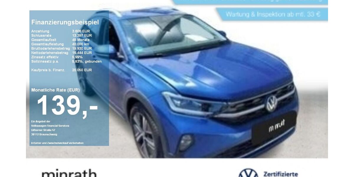 VW Taigo 21.704 km 19.800 &euro; Duisburg-Rheinhausen 47226