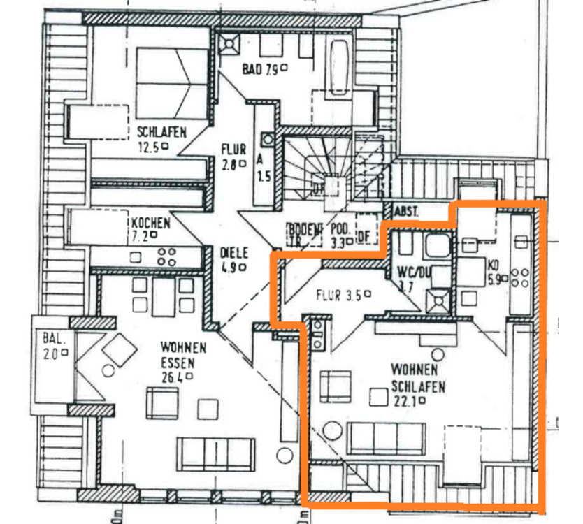 schöne 2-Raum-DG-Wohnung
