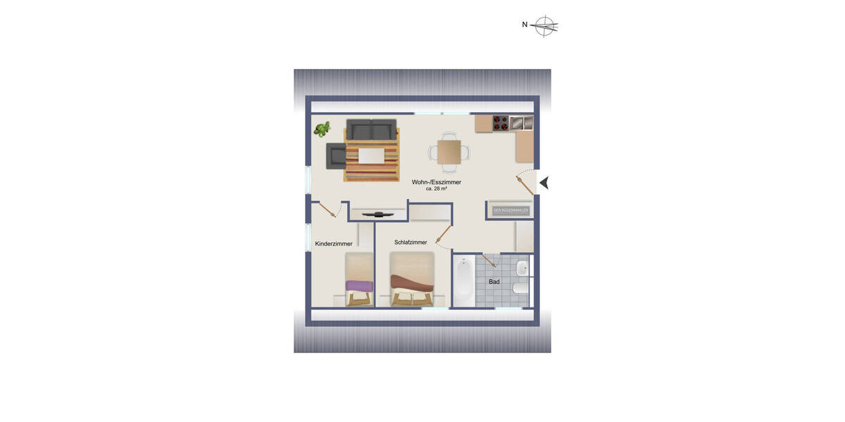 Etagenwohnung Dranske / Bakenberg Nonnevitz - 2 Zimmer, 54 m&sup2;, 169.000&euro; | Angebot:25683452
