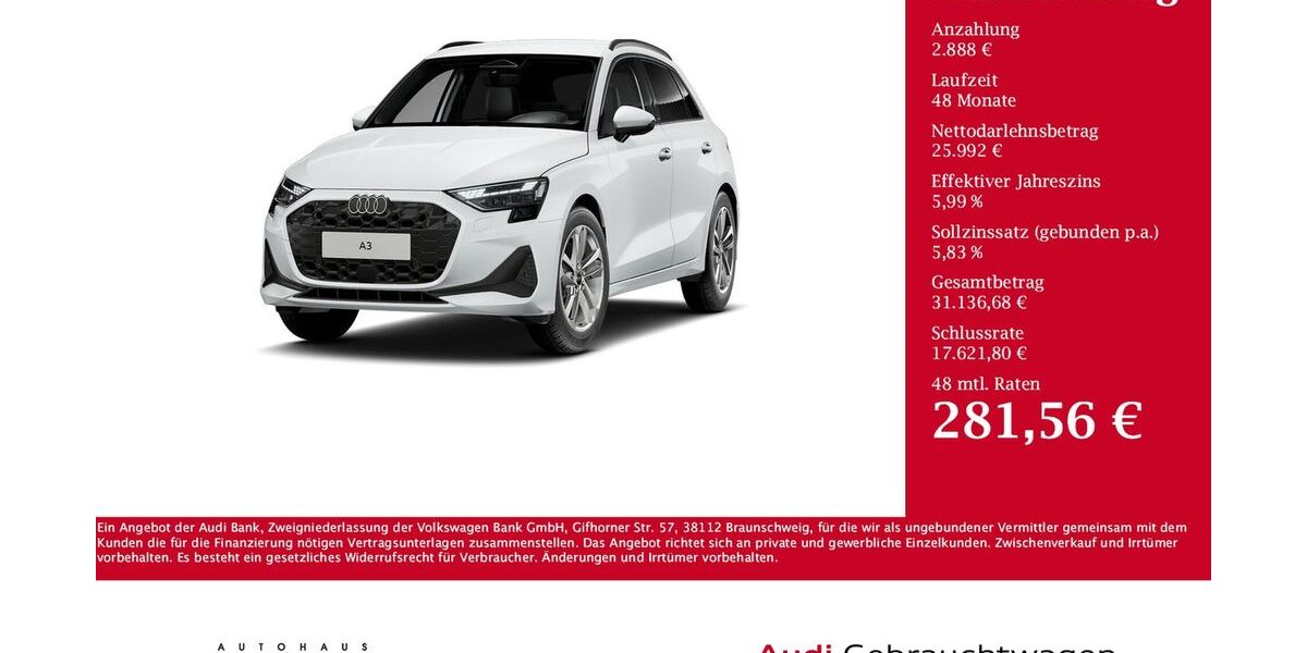 Audi A3 9.696 km 28.880 &euro; Pronsfeld 54597