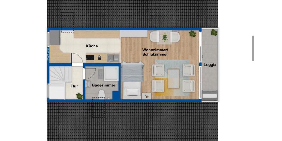 Dachgeschoßwohnung Mülheim-Kärlich Kärlich - 1 Zimmer, 45 m&sup2;, 525&euro; | Angebot:26289431