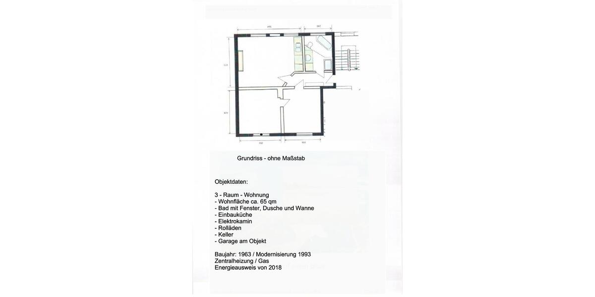 Etagenwohnung Lohsa - 3 Zimmer, 65 m&sup2;, 52.900&euro; | Angebot:26996084