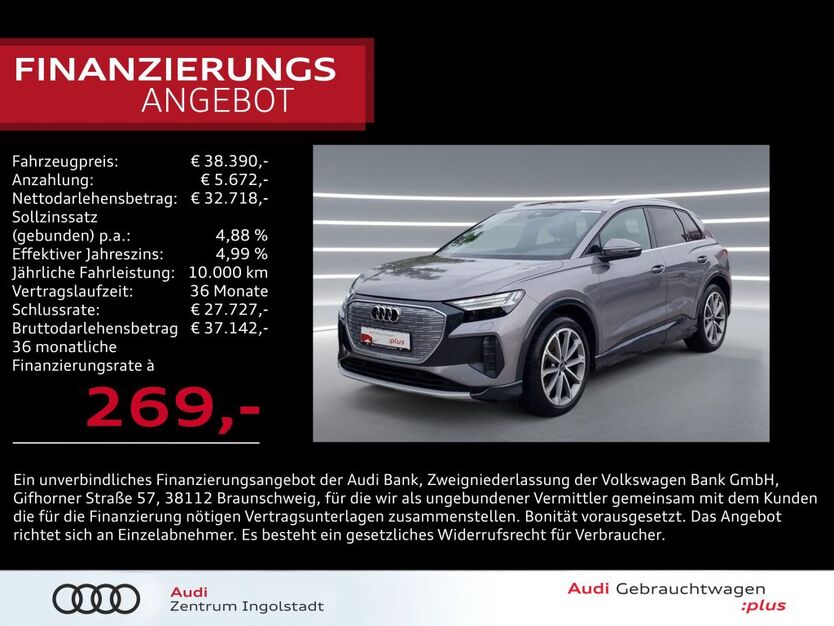 Audi Q4 e-tron 36.454 km 38.390 € Ingolstadt 85057