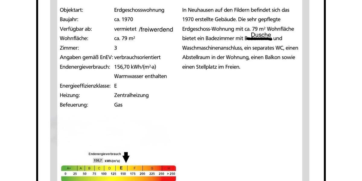 Etagenwohnung Neuhausen auf den Fildern - 3 Zimmer, 79 m&sup2;, 330.000&euro; | Angebot:26835329