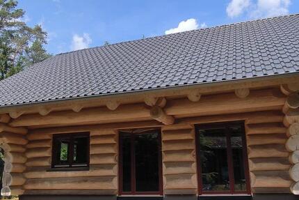 Naturstamm Blockhaus auf Waldgrundstück Massivhaus Holzhaus zimmer