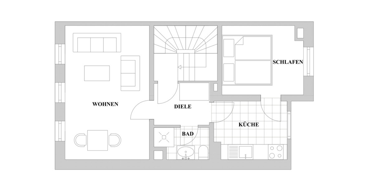 Etagenwohnung Düsseldorf Altstadt - 2 Zimmer, 39 m&sup2;, 995&euro; | Angebot:25529705