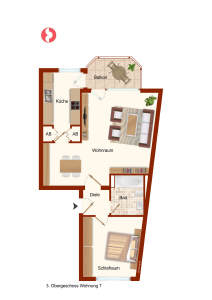 2 Z ETW in Windberg Balkon TG-Platz 2 zimmer