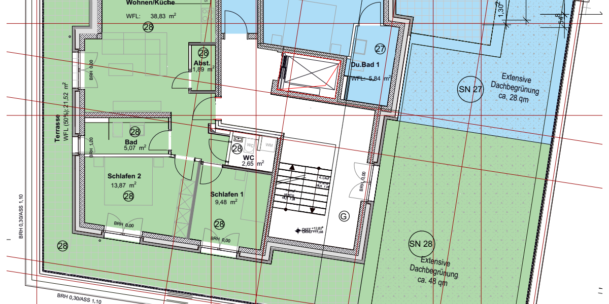Penthousewohnung mit Dachgarten und Sonderabschreibung im KFW 40 QNG Energiesparhaus - Einfamilienhaus Trier Feyen-Weismark | Angebot:26706970