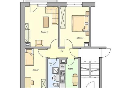 Renovierte 3-Raum Wohnung mit Balkon in der Nähe vom Waldbad 3 zimmer