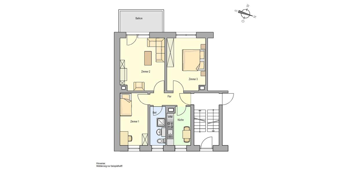 Renovierte 3-Raum Wohnung mit Balkon in der Nähe vom Waldbad 3 zimmer