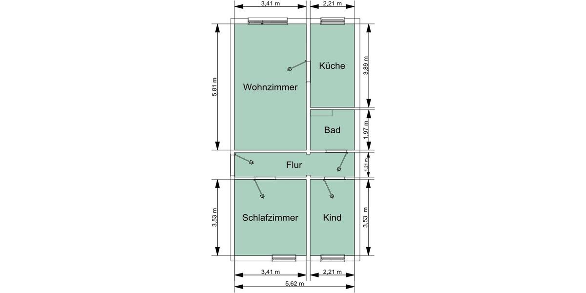 Etagenwohnung Wurzbach - 3 Zimmer, 60 m&sup2;, 329&euro; | Angebot:26464155