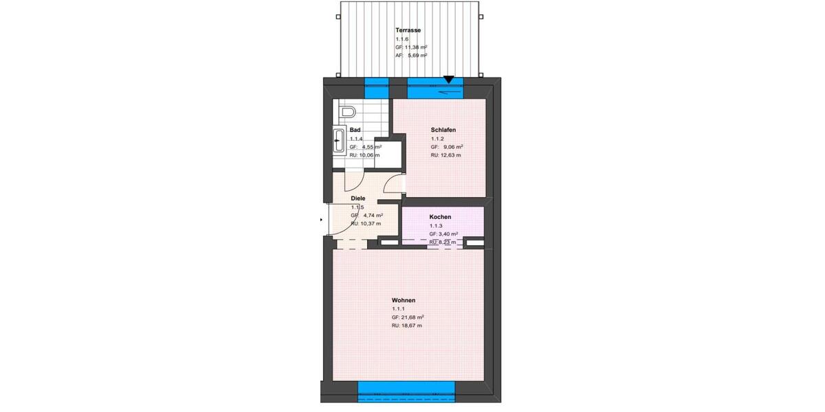 2 Zimmerwohnung mit Terrasse und Einbauküche in Alt-Schmellwitz 2 zimmer