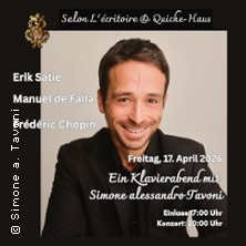 Ein Klavierabend mit Simone A. Tavoni 17.04.2026 Salon Lécritoire und Quiche-Haus