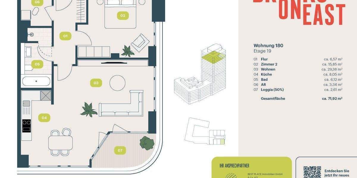 Etagenwohnung Berlin Friedrichshain - 2 Zimmer, 71 m&sup2;, 945.000&euro; | Angebot:25044669
