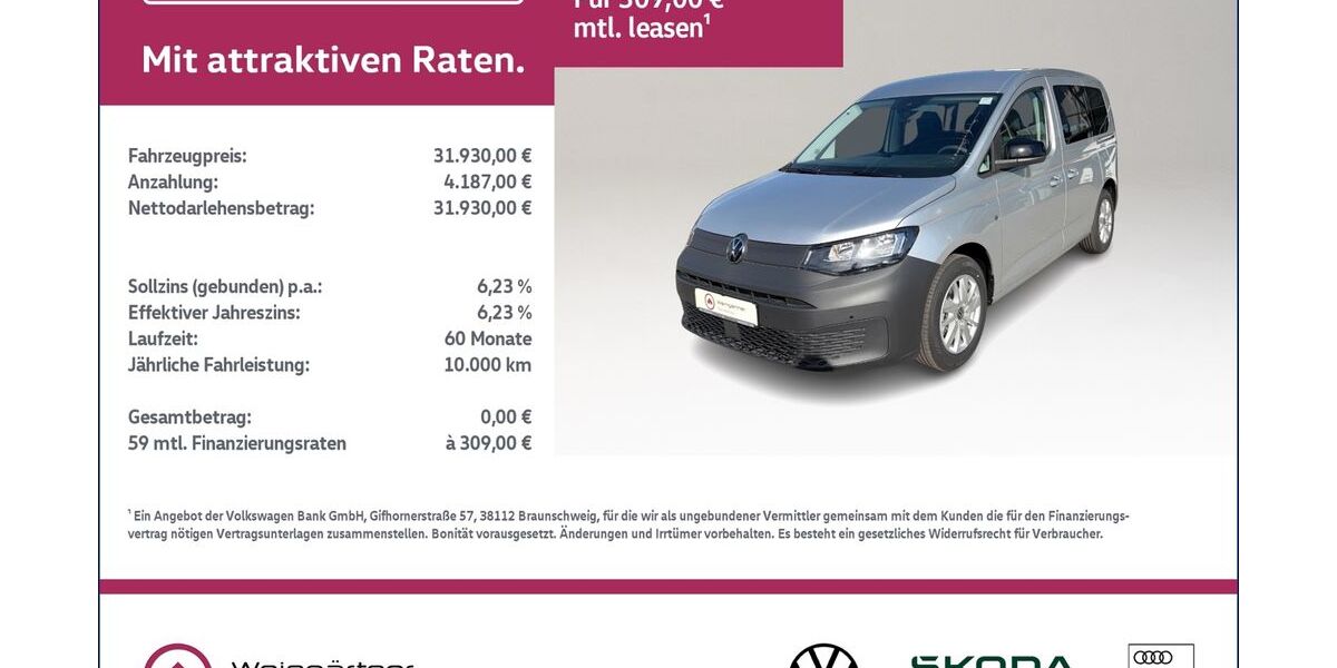 VW Caddy 7.900 km 31.930 &euro; Miesbach 83714