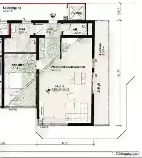Etagenwohnung Trier Innenstadt - 2 Zimmer, 97 m&sup2;, 1.330&euro; | Angebot:26867071