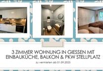 Moderne 3 Zi-Wohnung mit EBK, Balkon, Garage, Keller ab 1.9.25
