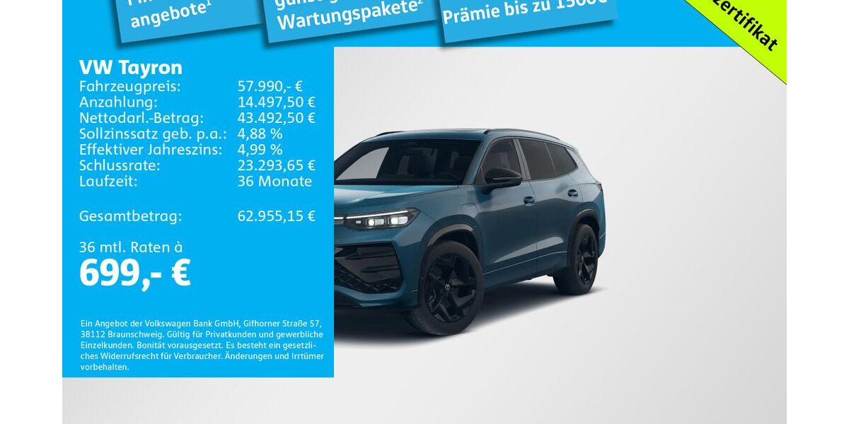 VW Tayron 3.000 km 57.990 &euro; München 81669