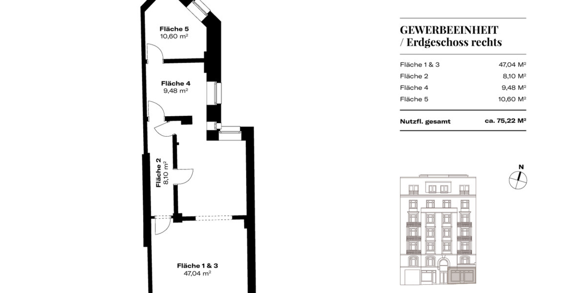 Gewerbeobjekt Hamburg Uhlenhorst - 3 Zimmer, 499.000&euro; | Angebot:26203935