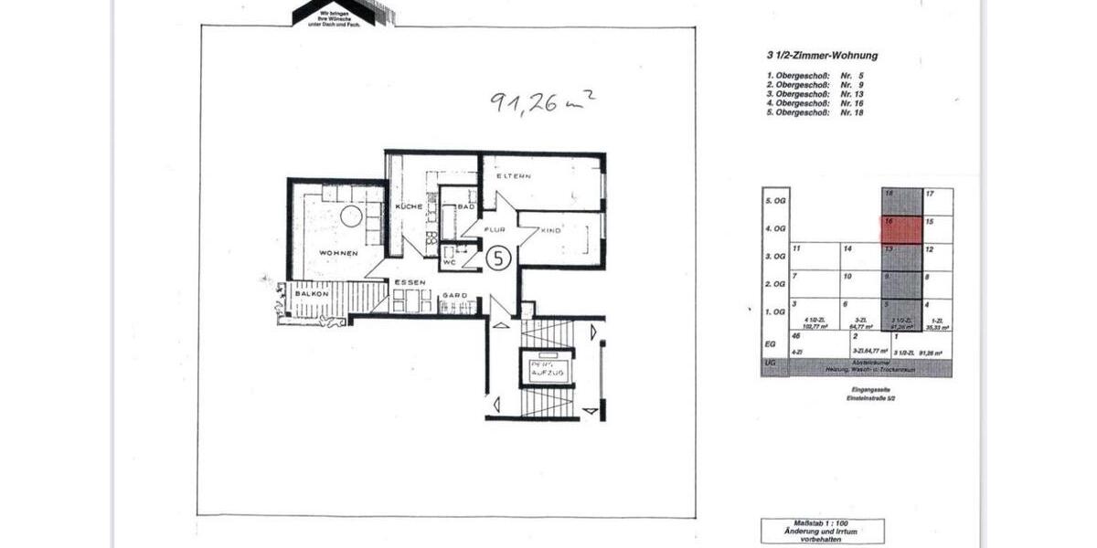 Attraktive 3,5 Zimmerwohnung mit Süd Balkon 3.5 zimmer