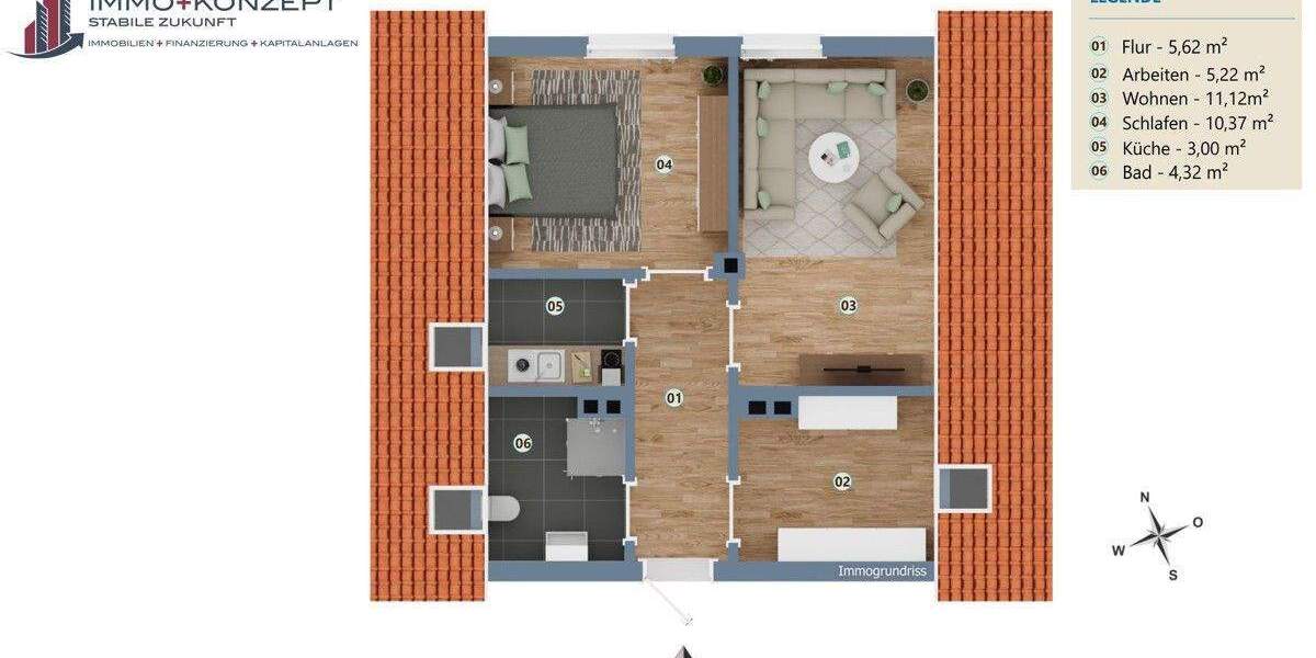 Etagenwohnung Bramsche - 3 Zimmer, 39 m&sup2;, 115.000&euro; | Angebot:23254102