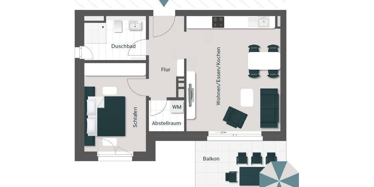 Etagenwohnung Bad Säckingen - 2 Zimmer, 56 m&sup2;, 321.500&euro; | Angebot:25996457