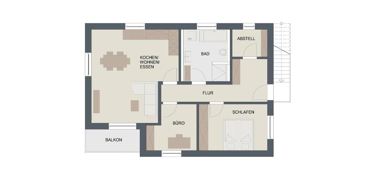 Etagenwohnung Buchloe - 2.5 Zimmer, 79 m&sup2;, 1.105&euro; | Angebot:26385546