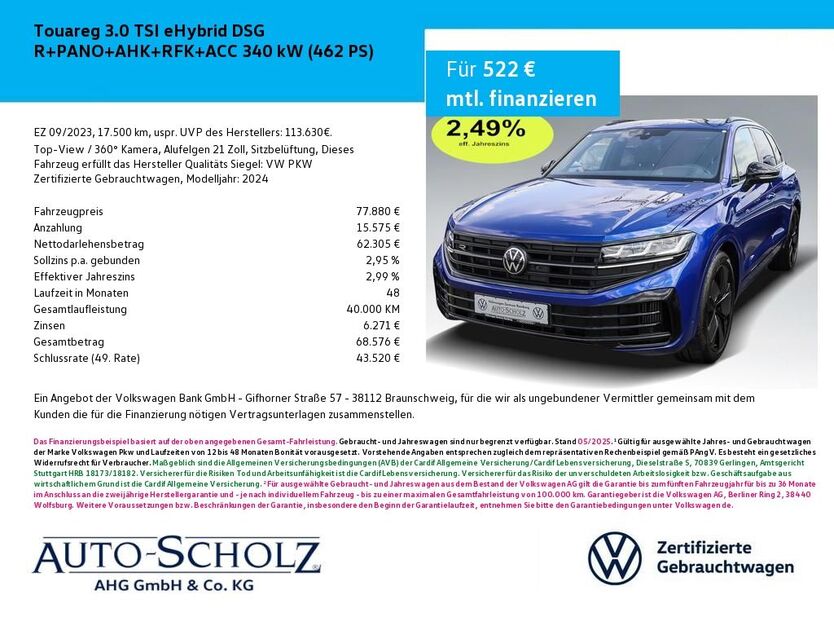 VW Touareg 17.500 km 77.880 € Bayreuth 95448