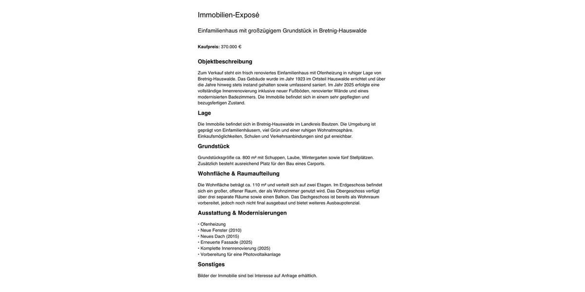 Doppelhaushälfte Großröhrsdorf - 5 Zimmer, 110 m&sup2;, 370.000&euro; | Angebot:25182155