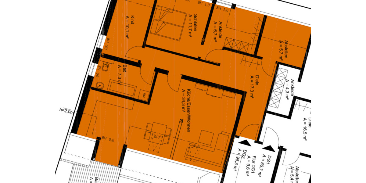 Dachgeschoßwohnung Bad Frankenhausen/Kyffhäuser Kyffhäuser - 3 Zimmer, 87 m&sup2;, 660&euro; | Angebot:25543312