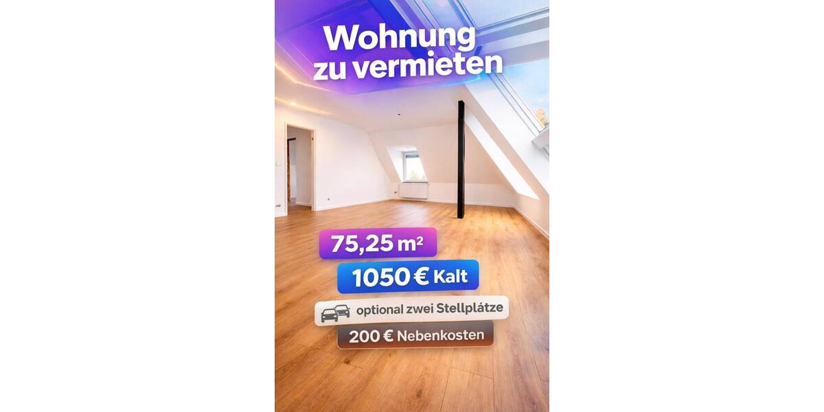 Dachgeschoßwohnung Gevelsberg - 3 Zimmer, 75 m&sup2;, 1.050&euro; | Angebot:24941237