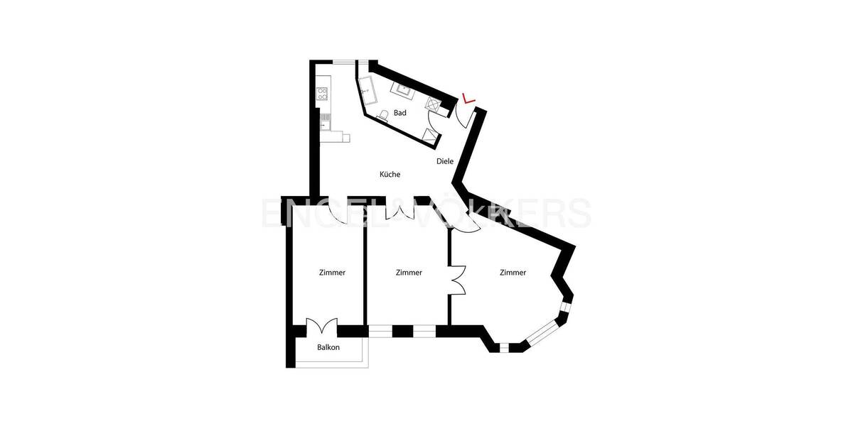 Etagenwohnung Berlin Friedrichshain - 3 Zimmer, 97 m&sup2;, 699.000&euro; | Angebot:26856129