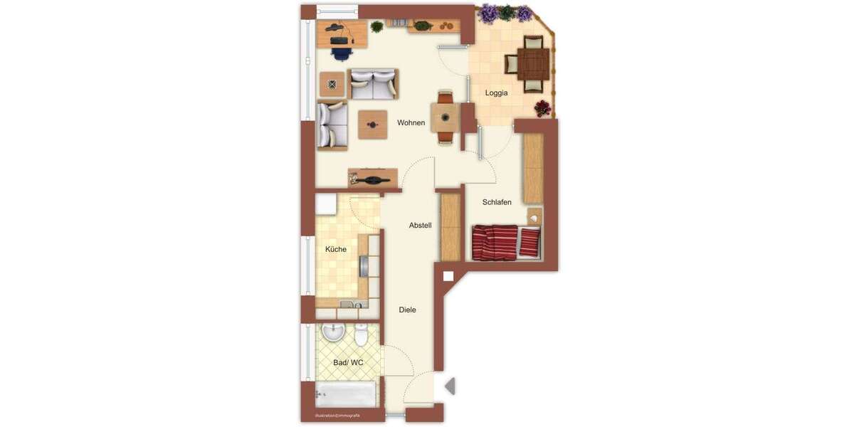 Etagenwohnung Mönchengladbach Westend - 2 Zimmer, 55 m&sup2;, 309&euro; | Angebot:27147610