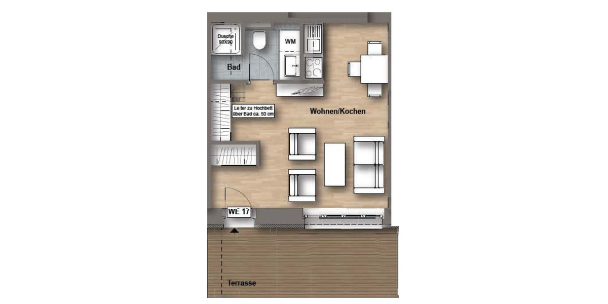 Etagenwohnung Leipzig Volkmarsdorf - 1 Zimmer, 32 m&sup2;, 349&euro; | Angebot:27145797