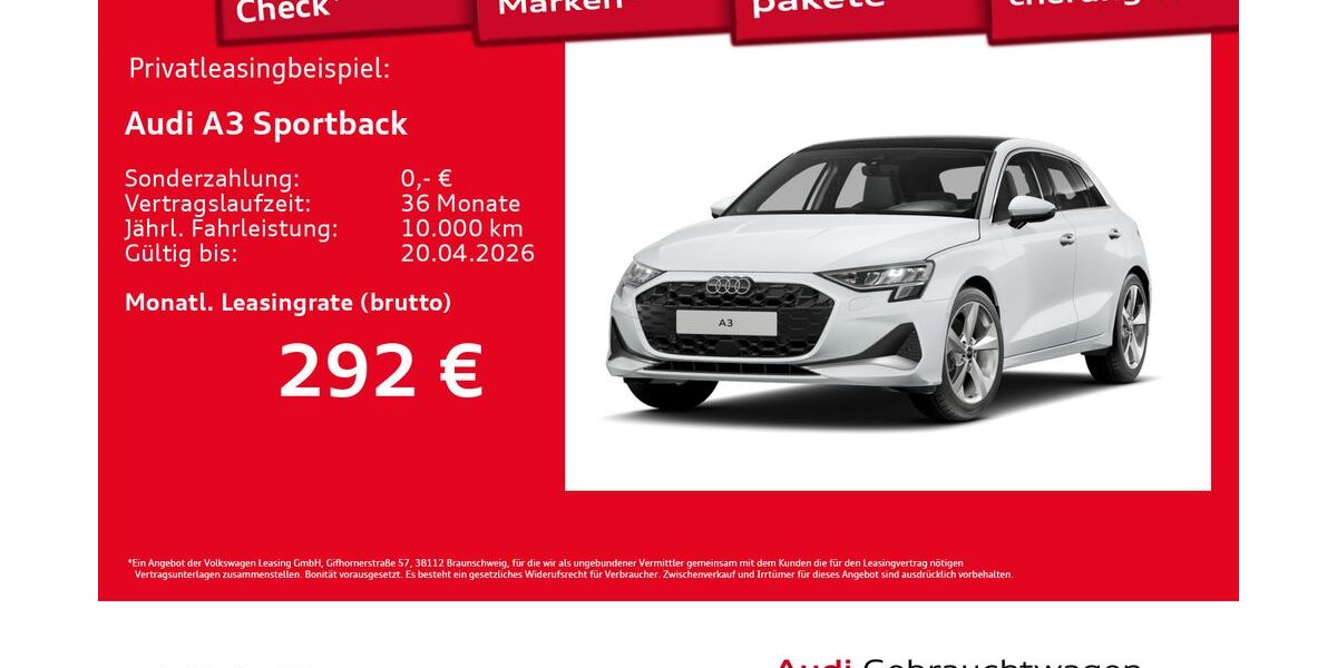 Audi A3 9.020 km 31.950 &euro; Hamburg 20537