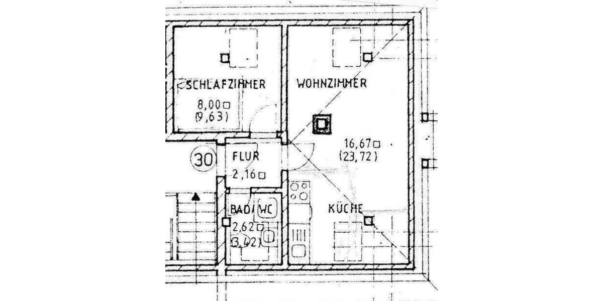 Etagenwohnung Plauen Ostvorstadt - 2 Zimmer, 44 m&sup2;, 250&euro; | Angebot:26920071