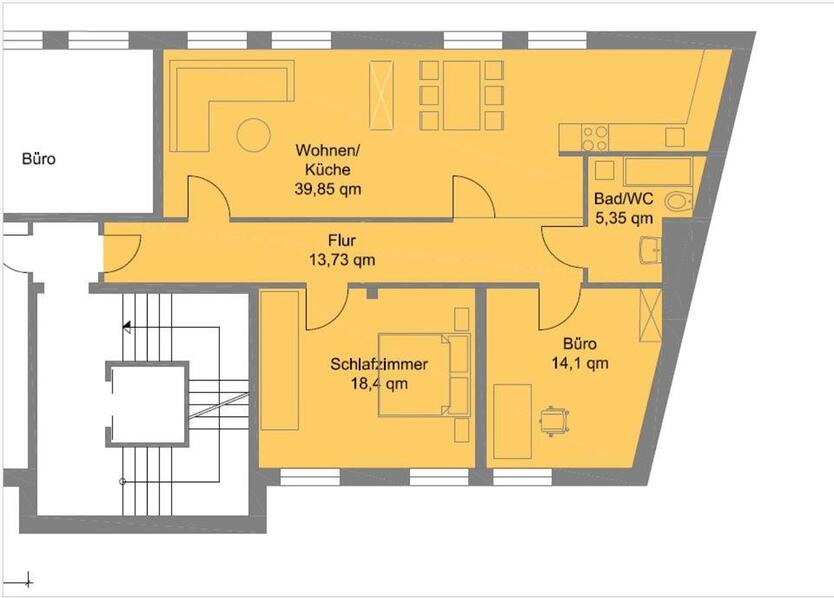 3-4 Zimmer Wohnung (90qm) in zentraler Lage