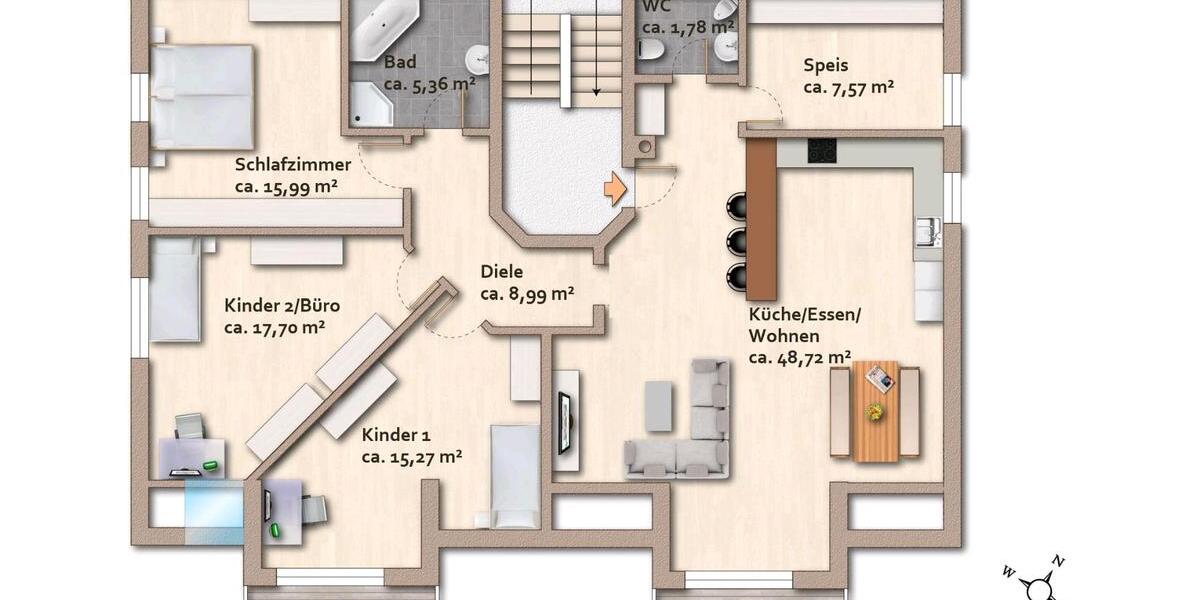 Dachgeschoßwohnung Obertraubling - 5 Zimmer, 126 m&sup2;, 449.000&euro; | Angebot:24794961