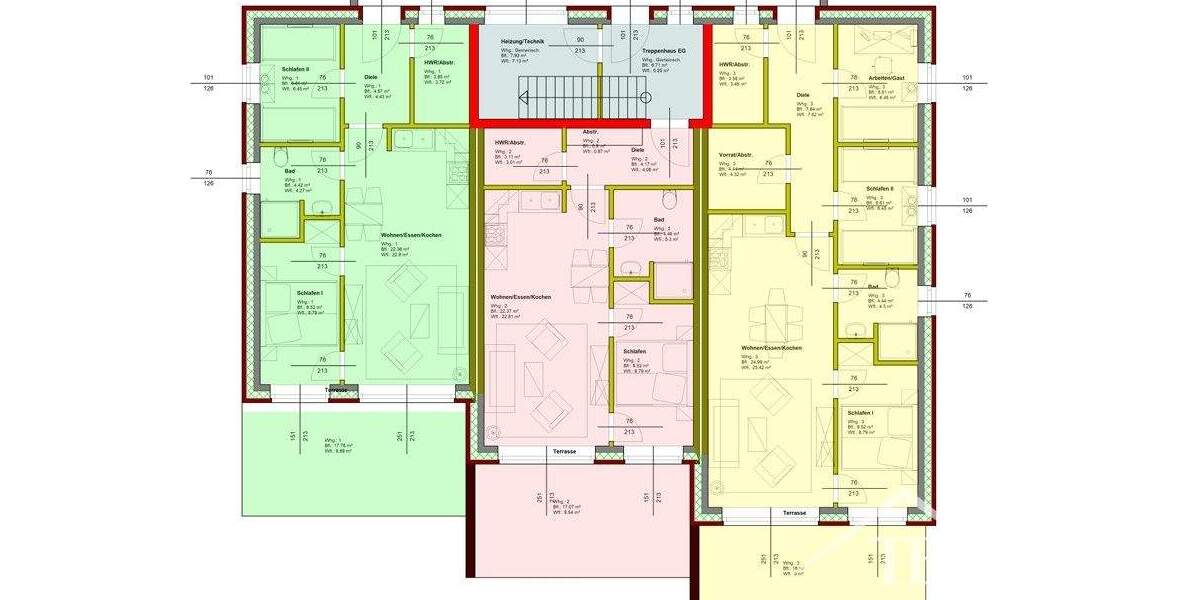 Etagenwohnung Hage Blandorf-Wichte - 2 Zimmer, 56 m&sup2;, 229.000&euro; | Angebot:25689952