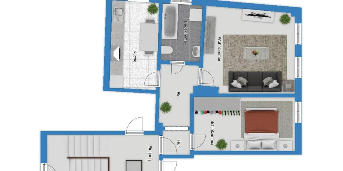 Dachgeschoßwohnung Halle (Saale) Am Wasserturm/Thaerviertel - 2 Zimmer, 60 m&sup2;, 435&euro; | Angebot:26442520