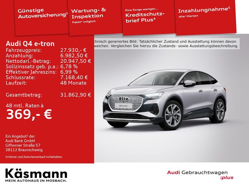 Audi Q4 e-tron 130.521 km 27.930 € Mosbach 74821
