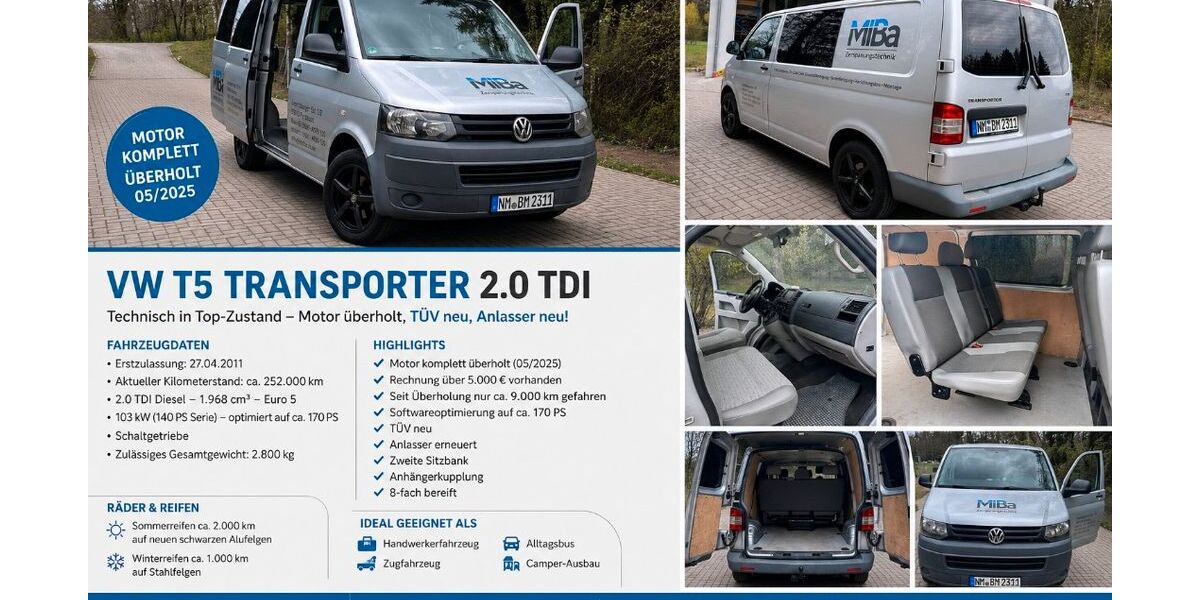 VW T5 Transporter 255.000 km 9.249 &euro; Pyrbaum 90602