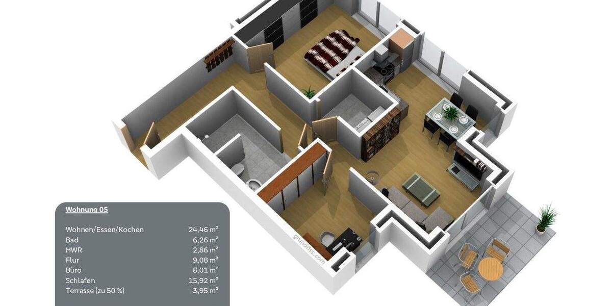 Etagenwohnung Werlte - 3 Zimmer, 70 m&sup2;, 253.000&euro; | Angebot:25736954