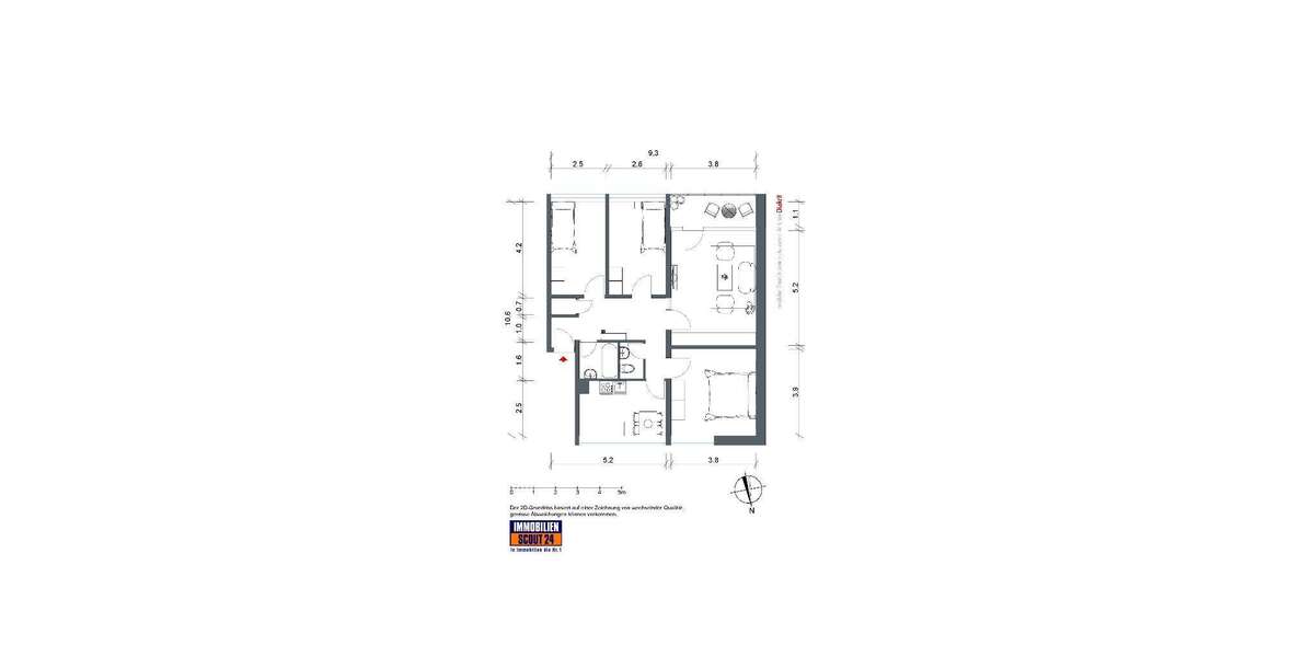 Etagenwohnung Kreuztal - 4 Zimmer, 86 m&sup2;, 539&euro; | Angebot:25619301