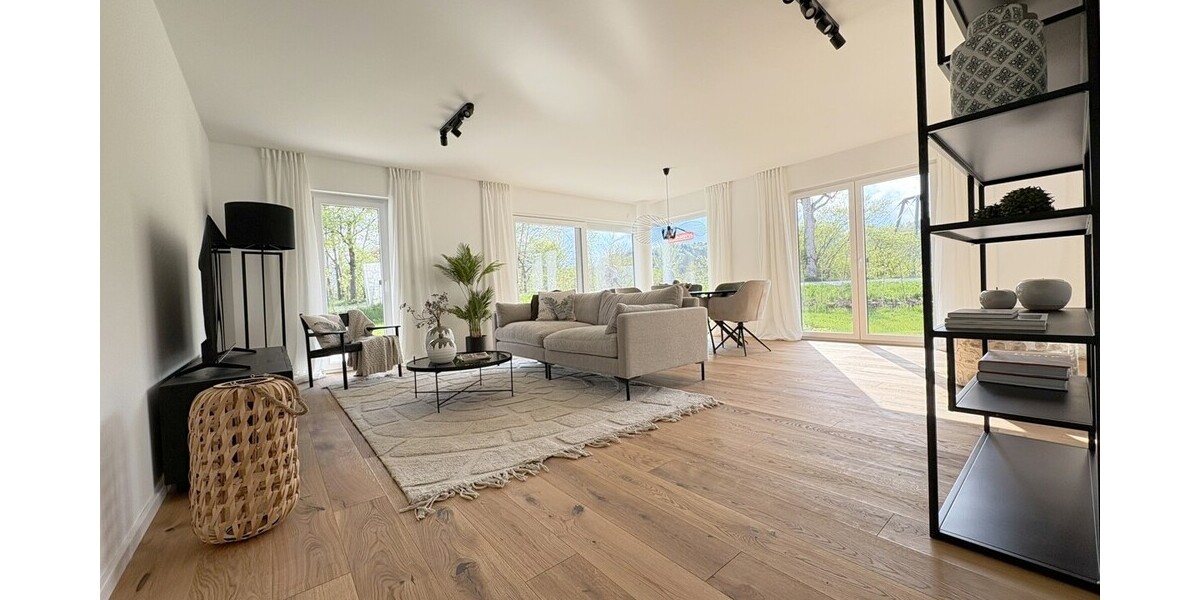 Bezugsfertig! Design Neubau Chalet-Haushälfte mit Doppelgarage und Loisachblick - Doppelhaushälfte Wolfratshausen Farchet | Angebot:26478547