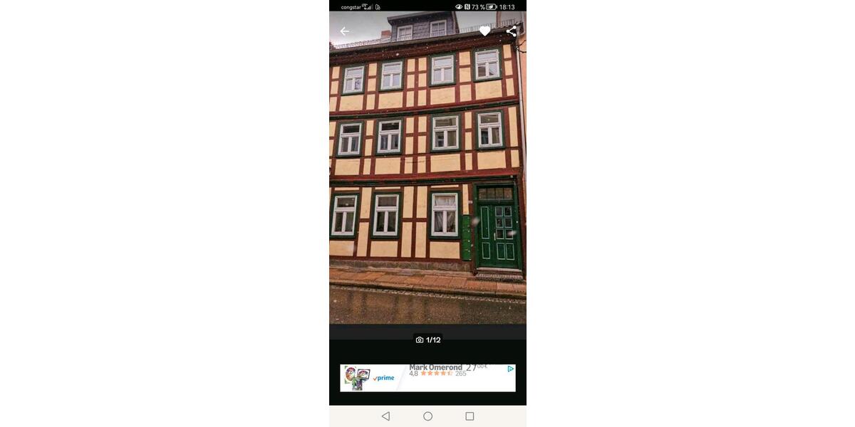 Etagenwohnung Wernigerode - 2 Zimmer, 60 m&sup2;, 500&euro; | Angebot:26464557