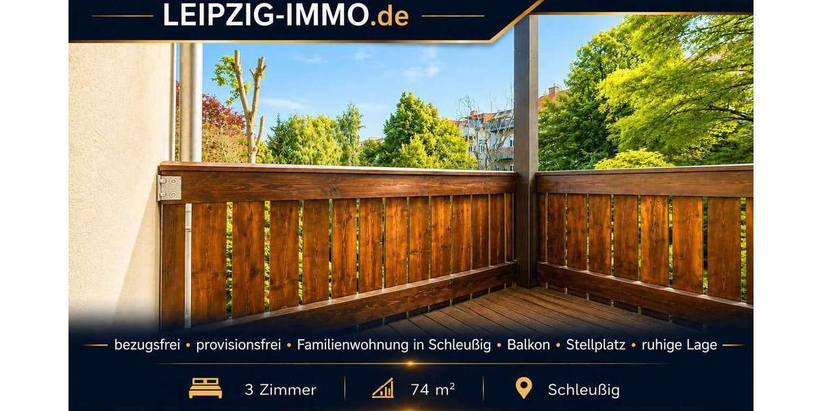 Etagenwohnung Leipzig Schleußig - 3 Zimmer, 74 m&sup2;, 295.000&euro; | Angebot:26688417