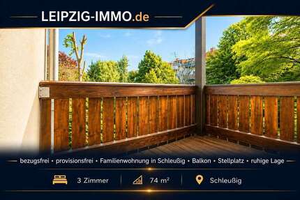 Wohnung Leipzig Schleußig - 3 Zimmer, 74 m&sup2;, 295.000&euro; | Angebot:26688417